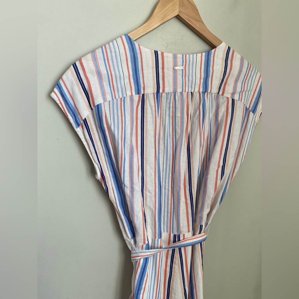 Pepe Jeans Querina Linen Blend Striped Wide Leg Jumpsuit XS Boho Coastal Summer - Picture 6 of 13